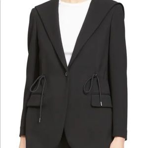 Theory double breasted hooded blazer